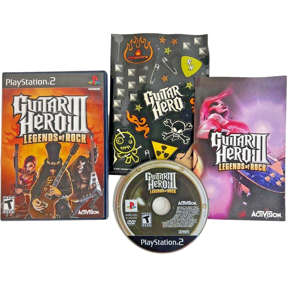 Guitar Hero 3 III Legends of Rock PlayStation 2 PS2 CIB Complete Manual Stickers